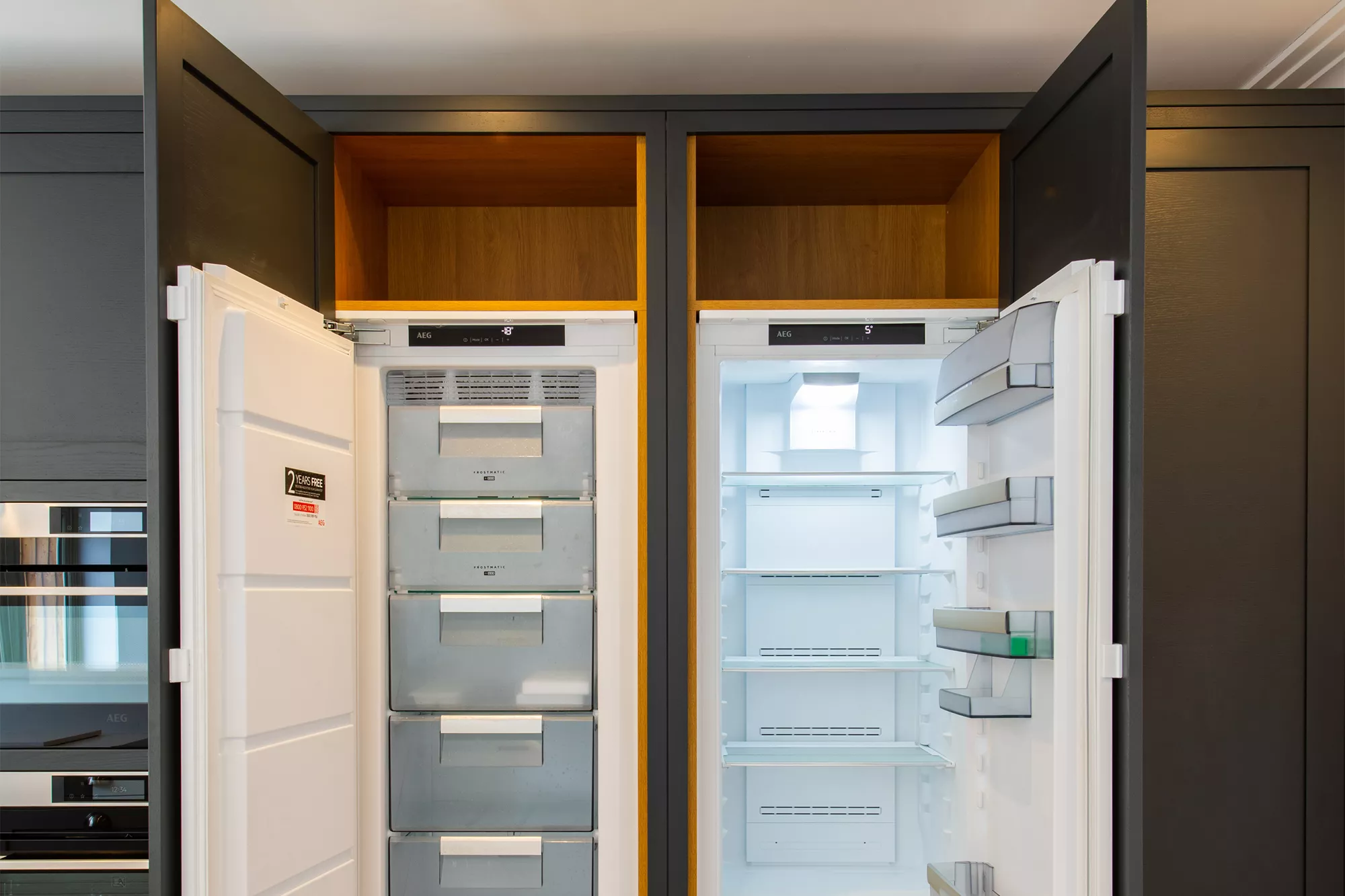 large fridge in shaker kitchen