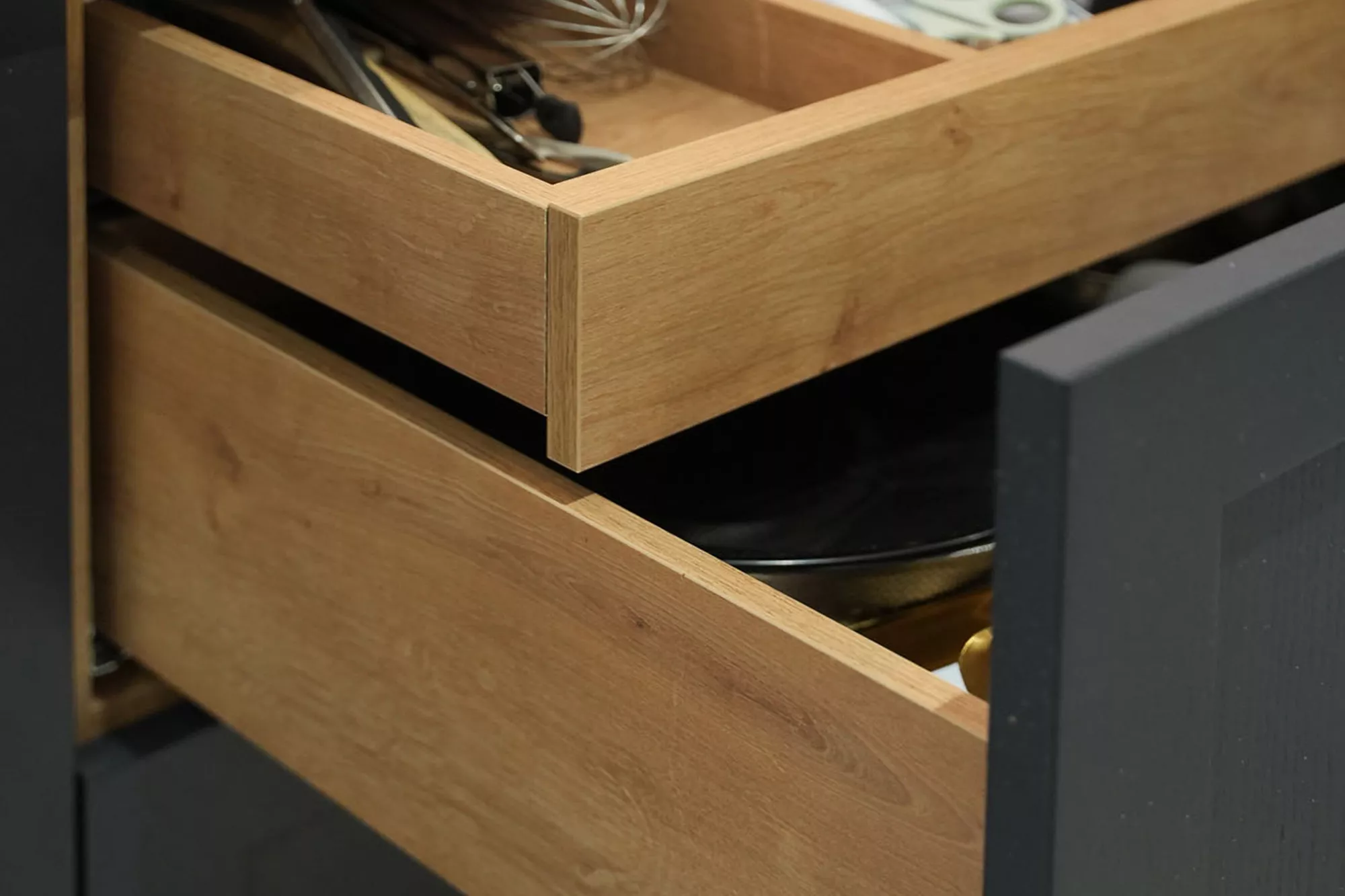 oak effect drawer boxes