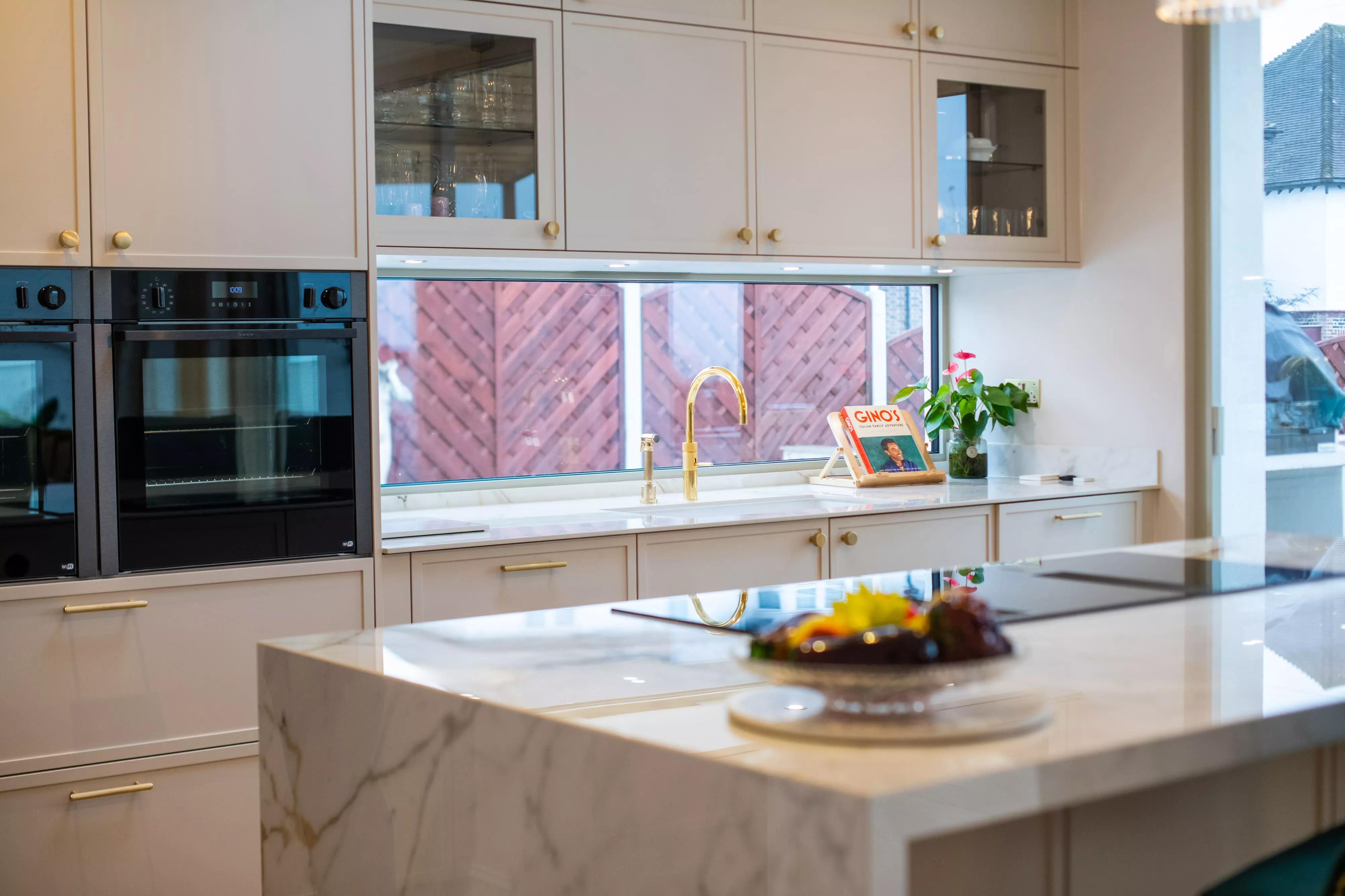 shaker style kitchen gold accents